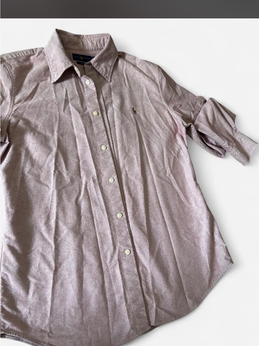 Ralph Lauren Light Pink Long-Sleeve Button-Up Dress Shirt